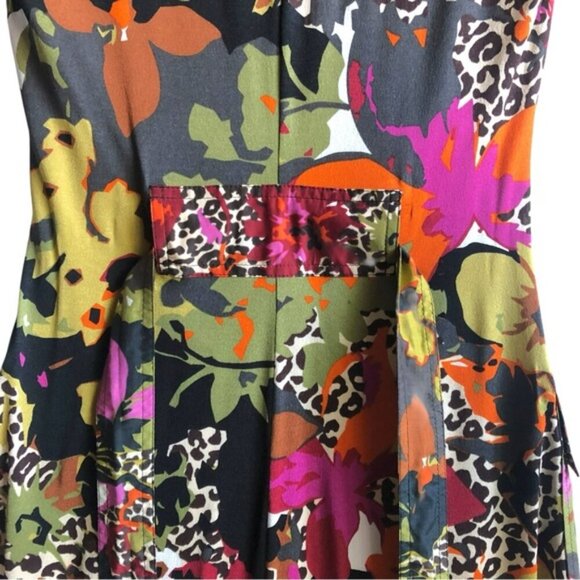 Max Mara Floral Jersey Dress Multicolor Wrap Style Small - Picture 8 of 14
